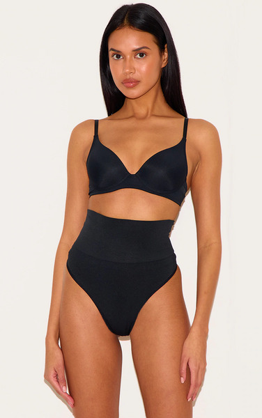  Prettylittlething Black Shapewear High Waisted Control Thong 