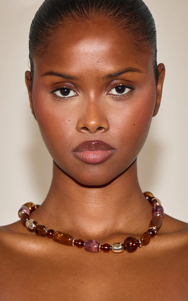  Prettylittlething Brown Bead Chunky Necklace 