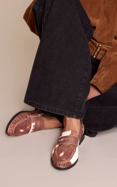  Prettylittlething Cow Pony Hair Loafer 