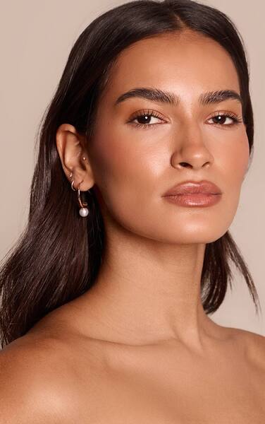  Prettylittlething Gold Smooth Pearl Detail Hoop Earring Pack 