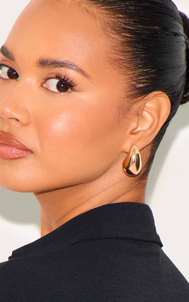 Prettylittlething Gold Tear Drop Mini Statement Earrings 