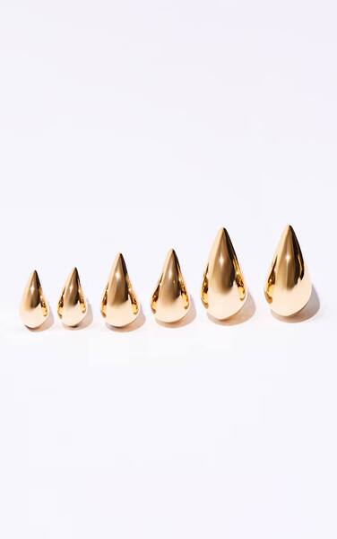  Prettylittlething Gold Tear Drop Stud Earring Multi-pack 