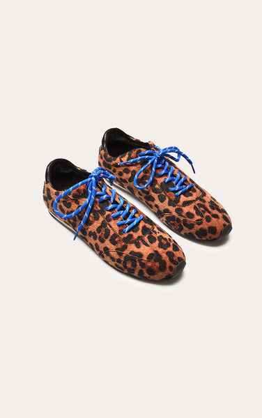 Prettylittlething Leopard Pony Hair Contrast Lace Trainers 