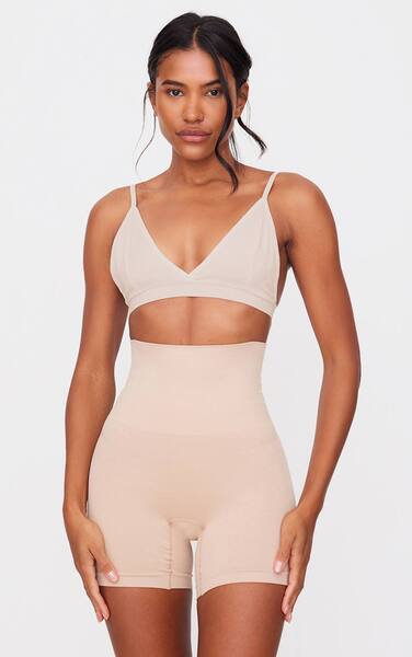  Prettylittlething Nude Shapewear High Waist Control Shorts 
