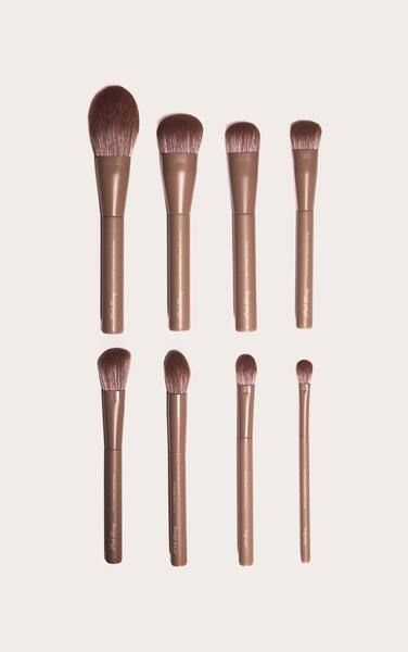  Prettylittlething Pink Honey Arte Di Lusso 8 Piece Face Brush Set, Brown 