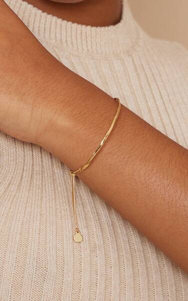  Prettylittlething Real Gold Plated Simple Pully Bracelet 