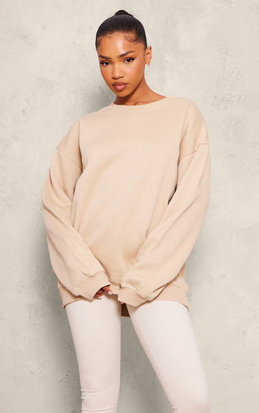  Prettylittlething Sand Oversized Plain Fit Sweatshirt 