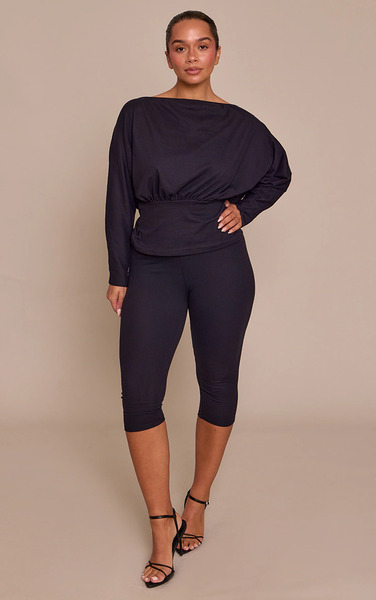  Prettylittlething Shape Black Soft Touch Capri 