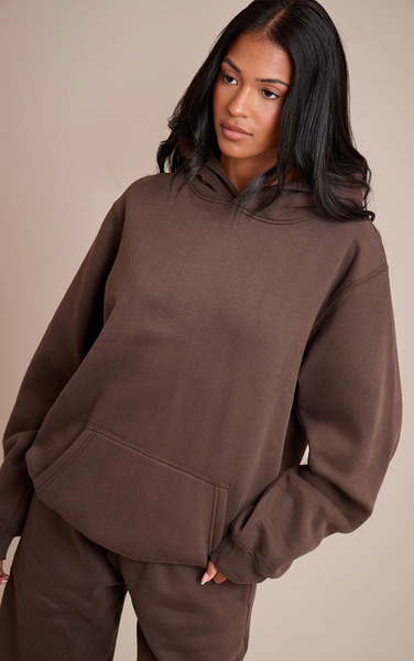  Prettylittlething Tall Espresso Oversized Pull Over Hoodie 