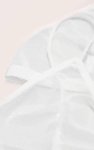  Prettylittlething White Mesh Pack Of 2 Basic Triangle Bra 