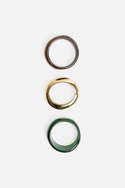  Public Desire Three Pack Of Resin And Gold Bangle 