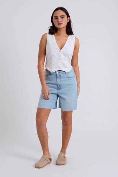  Urban Bliss Bleach Bermuda Shorts, Bright Blue 