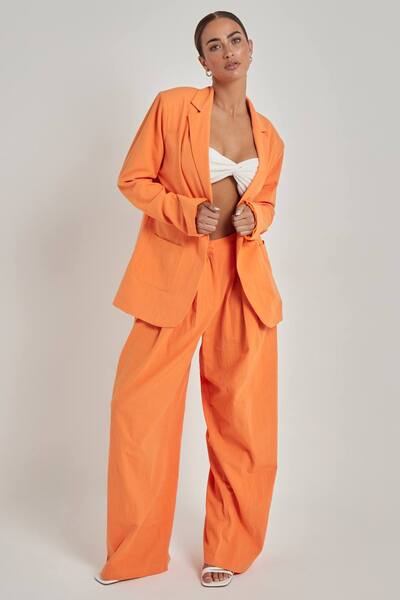  Urban Bliss Linen Wide Leg Trouser, Orange 