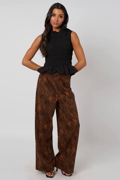  Urban Bliss Suede Trousers, Brown 