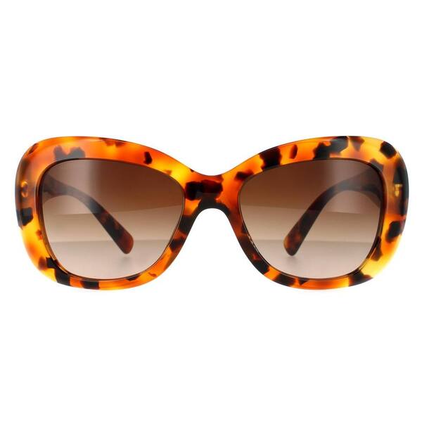  Versace Rectangle Light Havana Brown Gradient Sunglasses 