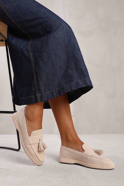  Where's That From 'azalea' Slip On Loafer With Tassel Detailing, Beige 