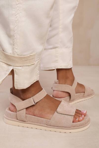 Where's That From 'corfu' Velcro Mutli Strap Sandals, Camel 