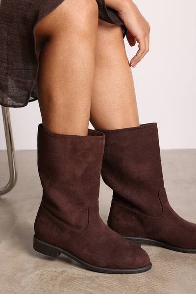 Where's That From 'monroe' Mid Calf Boots With Flat Sole, Brown 