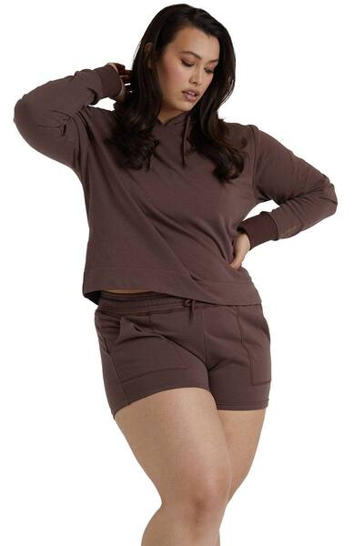  Wolf & Whistle Brown Curve Hooded 'top' 