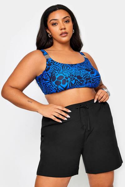  Yours Drawstring Swim Shorts, Black 