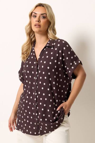  Yours Polka Dot-shirt, Chocolate 