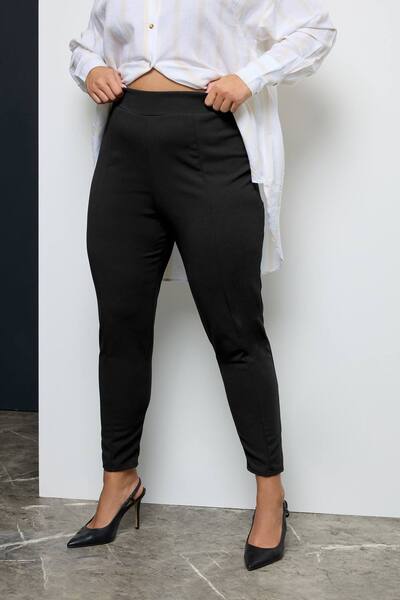  Yours Stretch Tapered Trousers, Black 