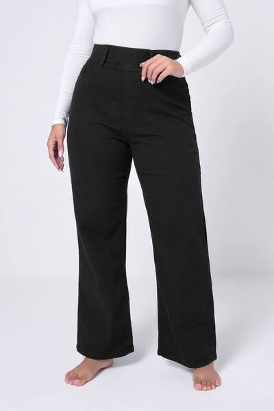  Yours Wide Leg Jeggings, Black 
