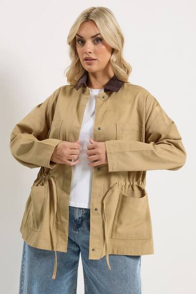  Yours Woven Carpenter Jacket, Stone 