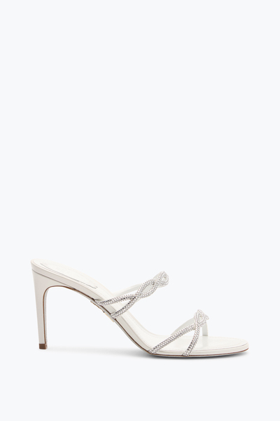  Ren&eacute; Caovilla Ren&eacute; Caovilla Braid Ivory Slider Sandal 80 Woman  Ivory 