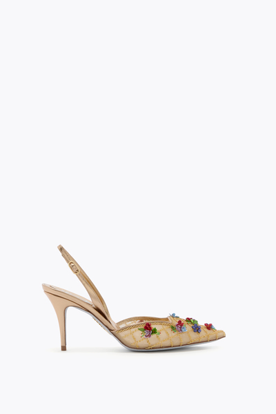  Ren&eacute; Caovilla Ren&eacute; Caovilla Flora Gold Slingback 80 Woman  Gold 