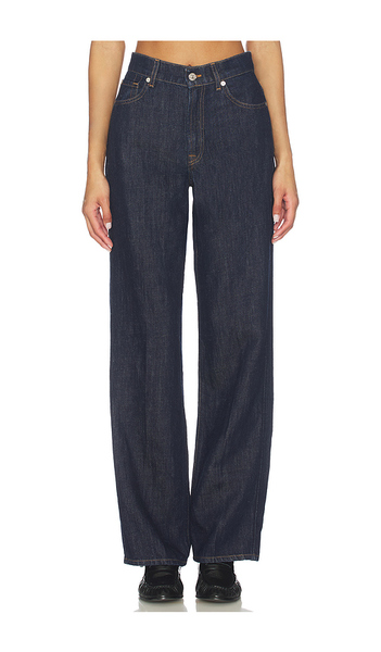  7 For All Mankind Stovepipe Straight Jeans In Navy. Size 26. Also In 23, 24, 25, 27, 29, 30, 31, 32, 33, 34. 