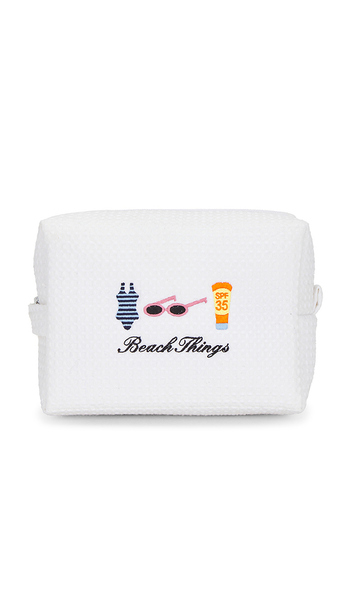  Abbode Beach Things Waffle Pouch In White. 
