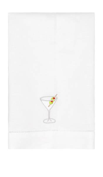  Abbode Martini Tea Towel In White. 
