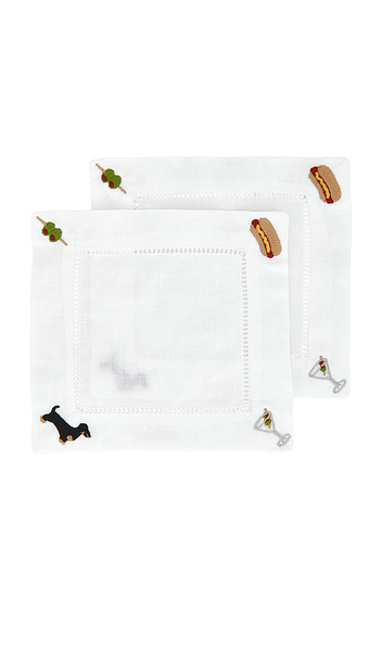  Abbode Tinis & Weenies Napkin In White. 