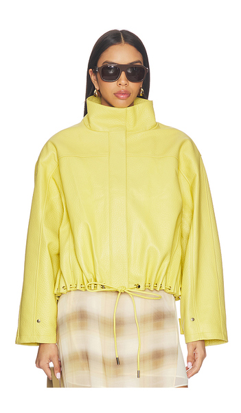  Aexae Leather Pebble Utility Jacket In Yellow. Size Xs. Also In S, M, L. 