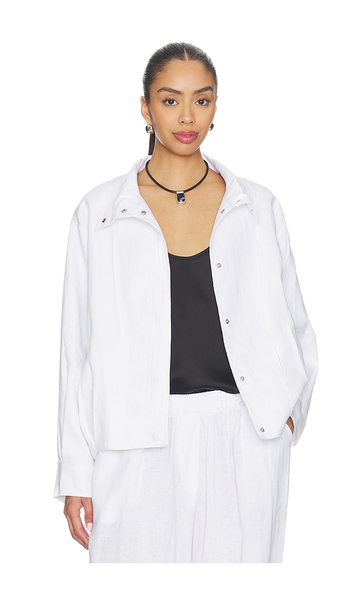  Aexae Linen Bomber Jacket In White. Size Xs. Also In S, M, L. 