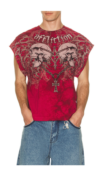  Affliction Collapse Muscle Tee In Red. Size S. Also In Xl/1x. 