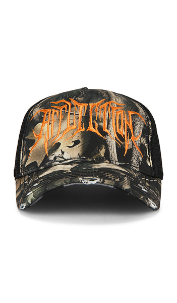  Affliction Skull Tree Camo Hat In Grey. 