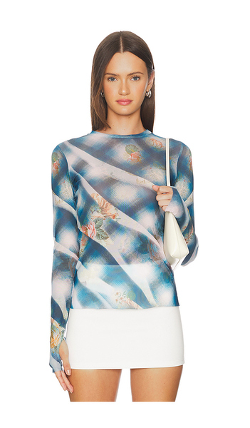  Afrm Kaylee Top In Blue. Size S. Also In Xs. 