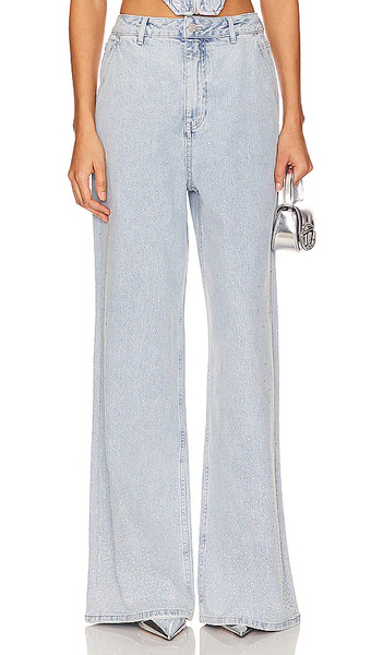  Afrm X Revolve Ronny Wide Leg Jeans In Denim-light. Size 26. Also In 32. 