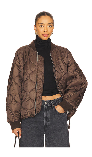  Agolde Isla Quilted Jacket In Brown. Size S. Also In Xs, M, L. 