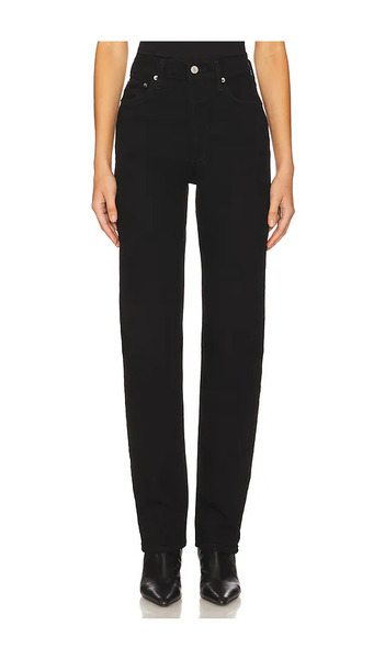  Agolde 90s Pinch Waist Long High Rise Straight Jeans In Black. Size 23. Also In 24, 25, 26, 27, 28, 29, 30, 32, 33, 34. 