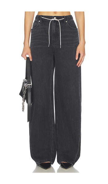  Alexander Wang Balloon Jogger Jeans With Crystal Drawcord In Black. Size 24. Also In 25, 26, 27, 28. 