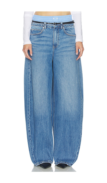  Alexander Wang Prestyle Blow Up Jeans With Leather Belt And Boxer In Blue. Size 24. Also In 25, 26, 27, 28. 