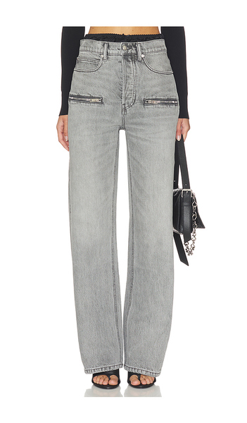  Alexander Wang Silk Prestyle Float Jeans With Horizontal Zips In Grey. Size 24. Also In 25, 26, 27, 28, 29. 