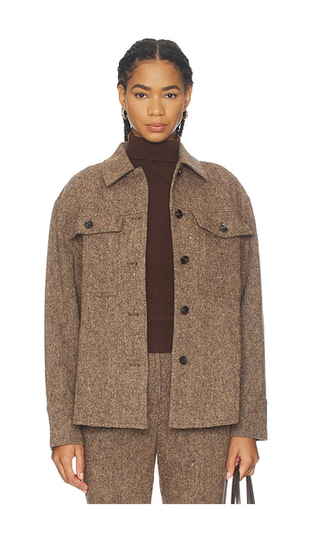  Aligne Charlie Wool Overshirt In Brown. Size S. Also In M, L. 