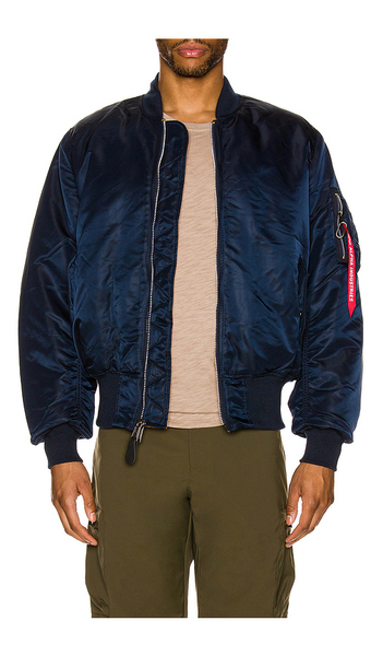  Alpha Industries Ma-1 Bomber Jacket In Blue. Size Xs. Also In M, L, Xl/1x. 
