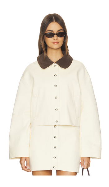  Apparis Ella Canvas Cropped Jacket In Ivory. Size S. Also In Xs, L. 