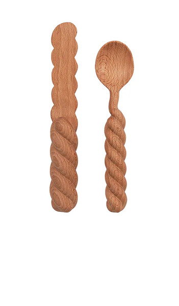  Areaware Twist Spread Set In Neutral. 