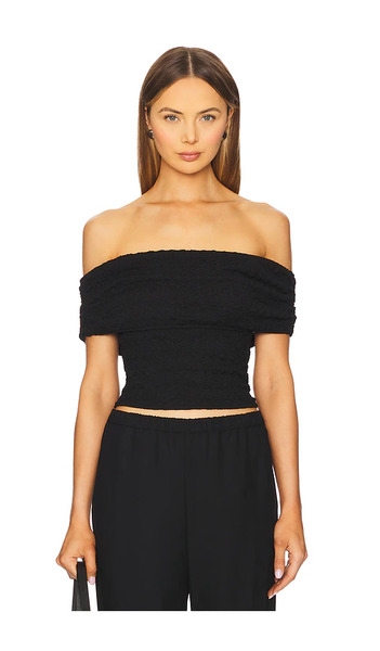  Astr The Label Off Shoulder Textured Knit Top In Black. Size S. Also In M, L. 